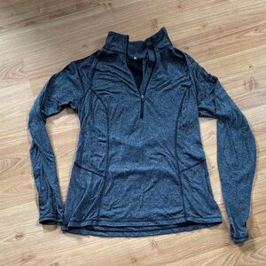 Women's Gray Quarter-Zip Top